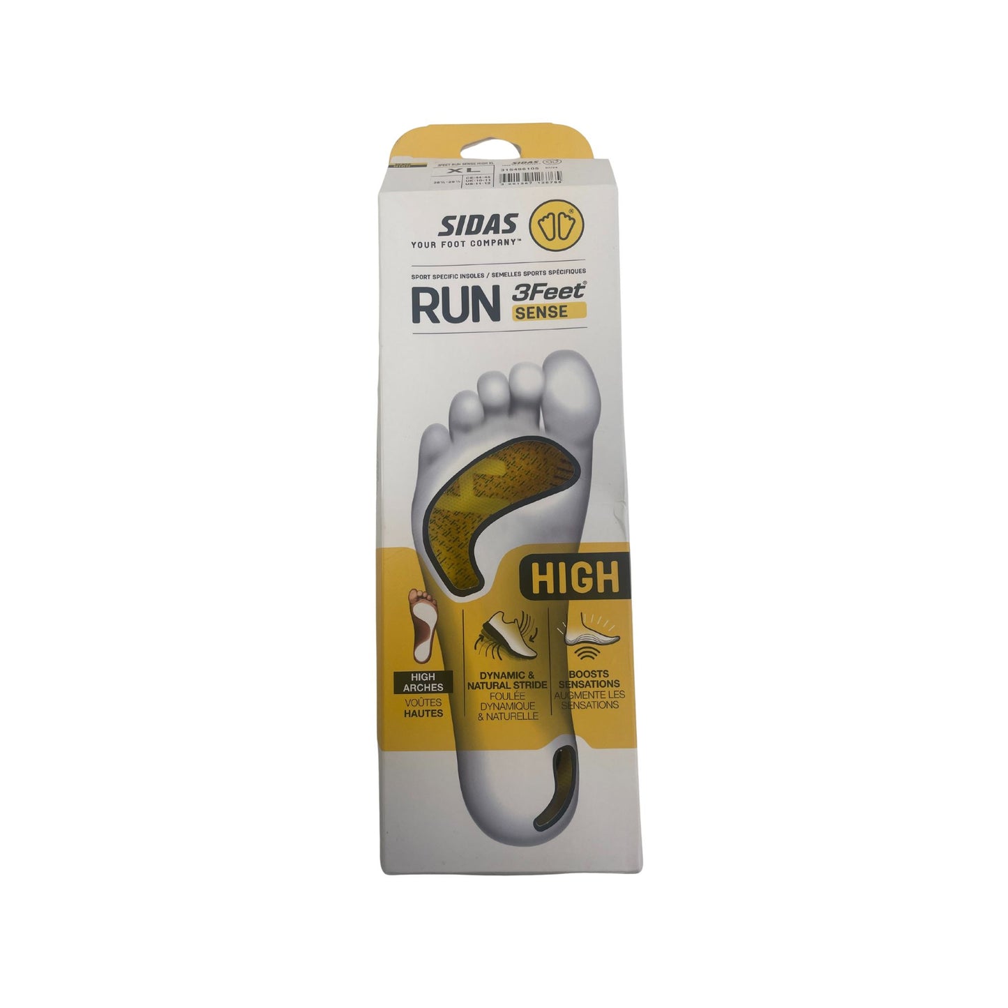 Preloved Sidas 3Feet Run Sense High Arch Running Insoles - Damaged outer packaging