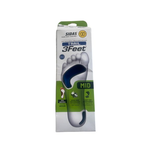 Preloved Sidas 3Feet Trail Mid Arch Trail Running Insoles - Damaged outer packaging