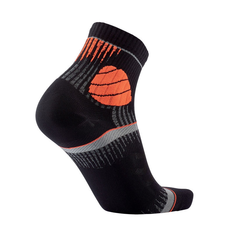 trail ultra sock black orange inside view