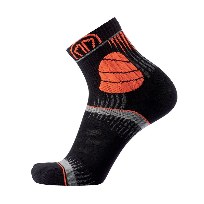 trail ultra sock black orange side view