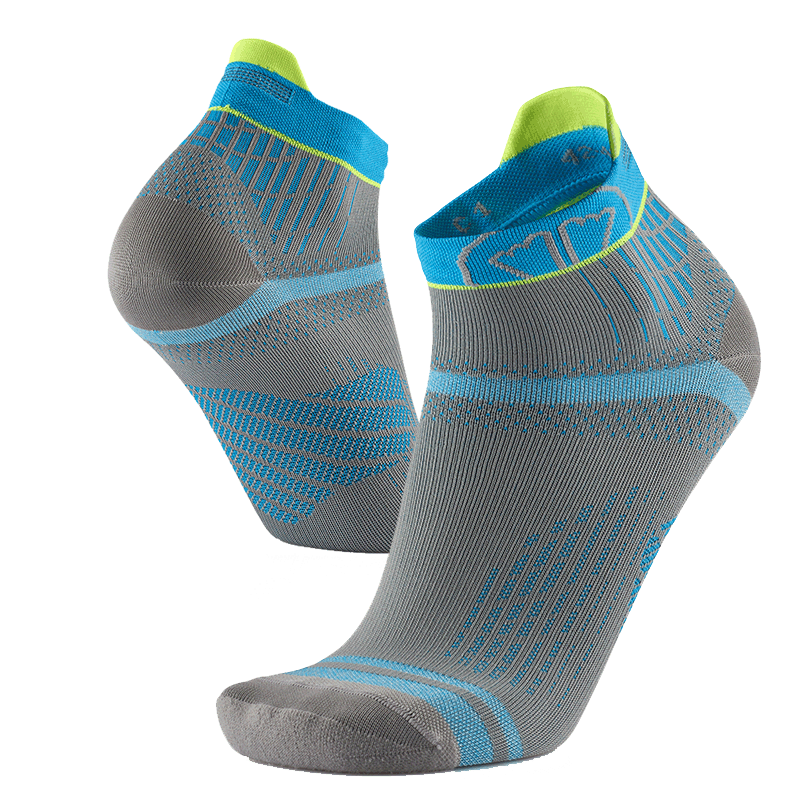 Sidas Run Feel Running Socks Grey Turquoise