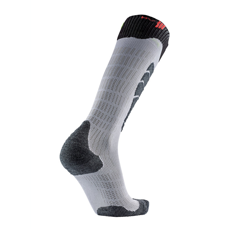 ski comfort light grey ski socks side heel view
