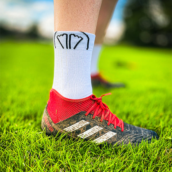 White Football Performance Socks | Grip Socks for Football Boots