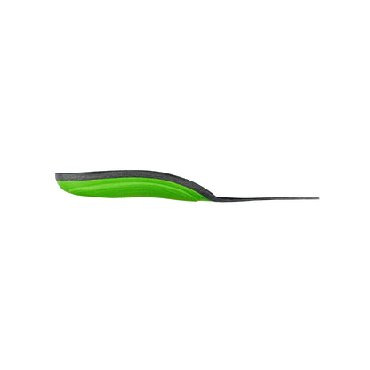 Green and black object on a white background