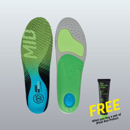 Sidas Insoles on a grey background with anti-friction cream and free written