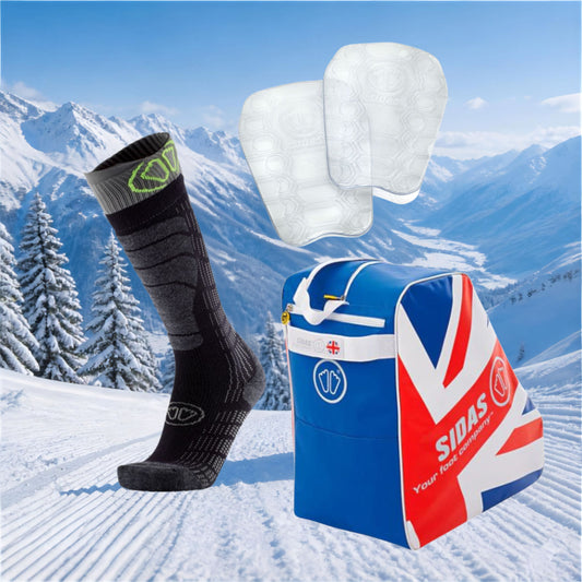 Sidas Ski Comfort Ski Socks + Shin Protectors + Boot Bag Bundle
