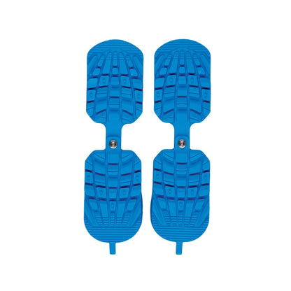 Pair of blue Ski Boot soles on a white background