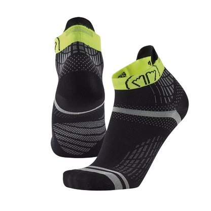 Sidas Run Feel Road Running Socks Black Yellow Pair
