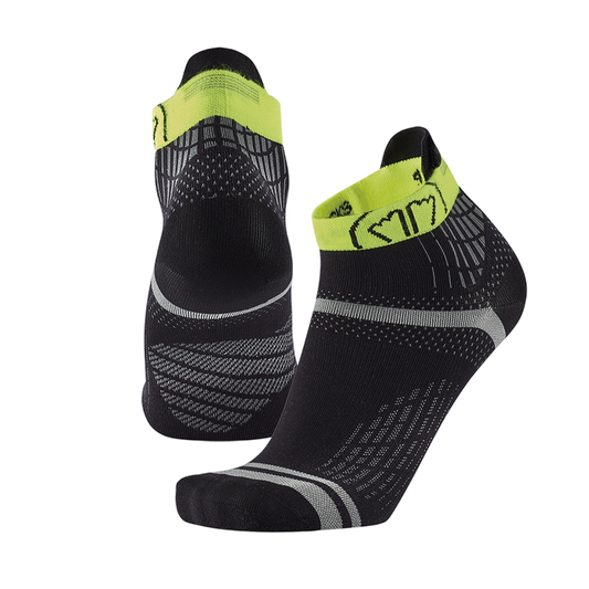 Sidas Run Feel Road Running Socks Black Yellow Pair
