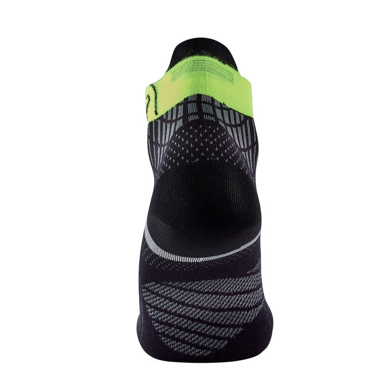 Sidas Run Feel Road Running Socks Black Yellow Rear View