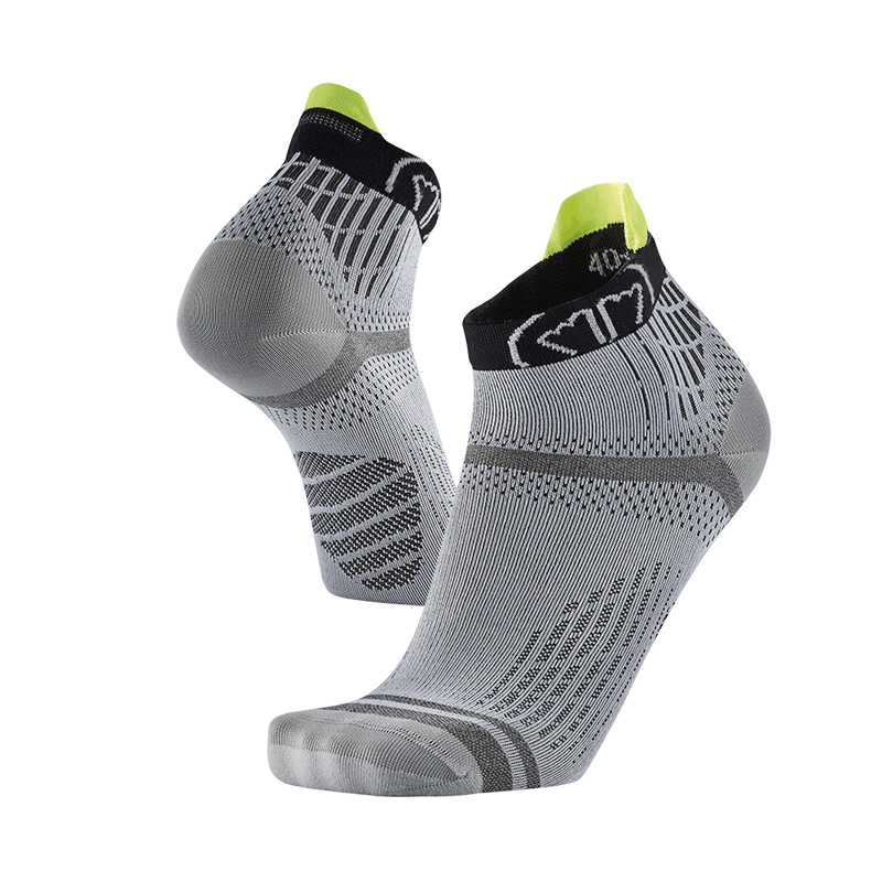 Sidas Run Feel Running Socks Grey Black Pair View