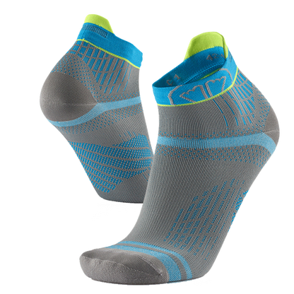 Sidas Run Feel Running Socks Grey Turquoise