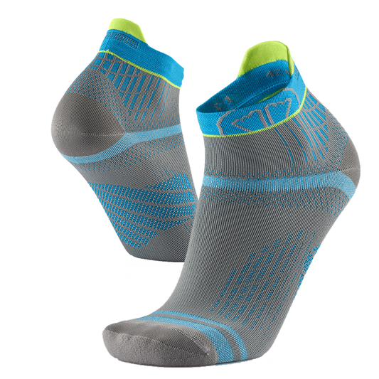 Sidas Run Feel Running Socks Grey Turquoise