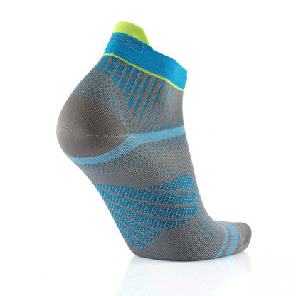 Sidas Run Feel Running Socks Grey Turquoise Rear View