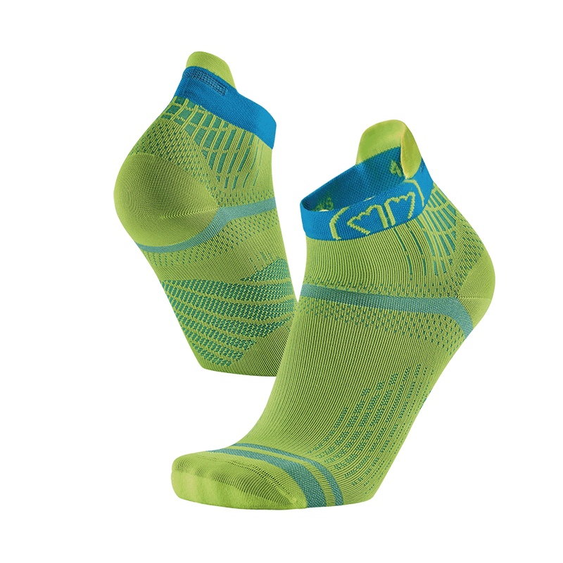 Sidas Run Feel Running Socks Yellow Turquoise