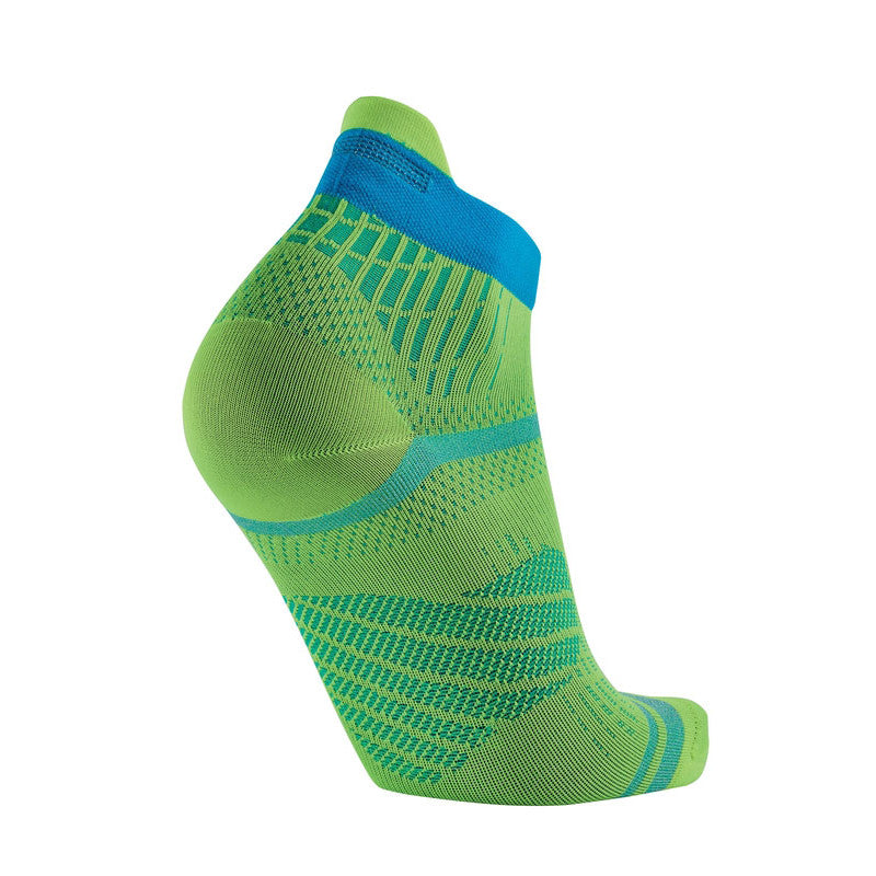 Sidas Run Feel Running Socks Yellow Turquoise Instep View