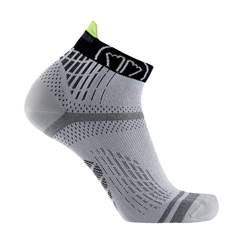 Sidas Run Feel Running Socks Grey Black Side Profile