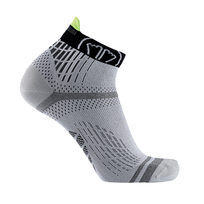Sidas Run Feel Running Socks Grey Black Side Profile