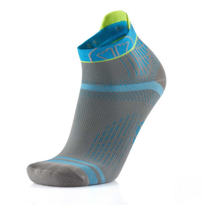 Sidas Run Feel Running Socks Grey Turquoise Side View