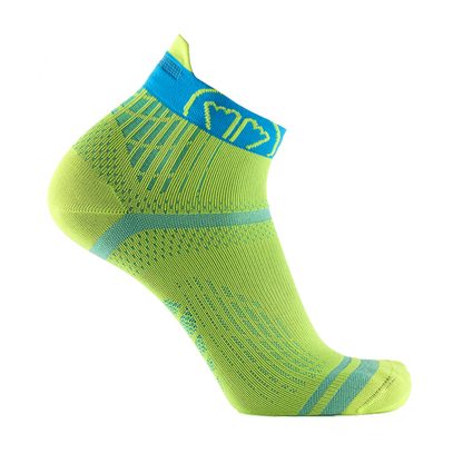 Sidas Run Feel Running Socks Yellow Turquoise Side Profile
